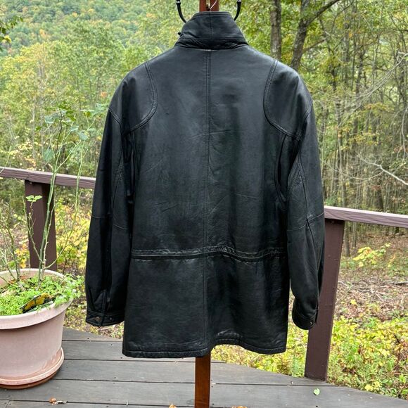 John Ashford 90s VTG Soft Black Leather Jacket, Lived-In, Relaxed Fit Men's L - Picture 9 of 15